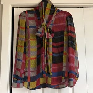 Jessica Simpson Neck-tie blouse EUC